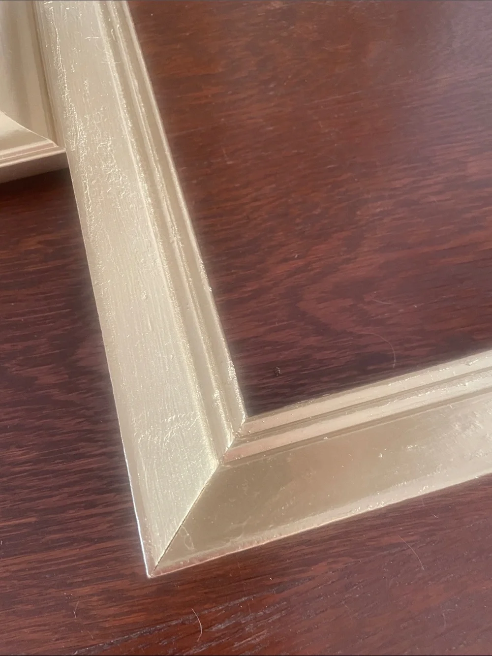 Set of 2 open wood frames gold color